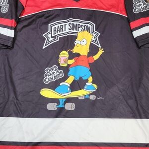 Bart Simpson, Hockey Jersey, Size Large, Black/Red, Graphic 89 Skateboard